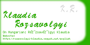 klaudia rozsavolgyi business card